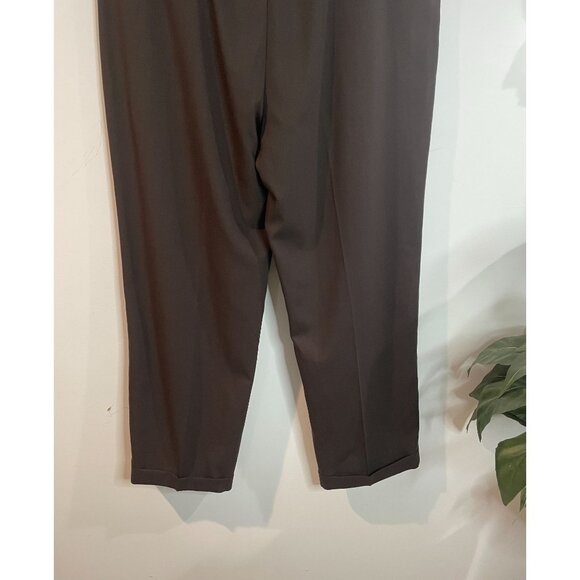 Pronto Uomo Mens Dress Pants 40W 100% Wool Flat Front Brown - Picture 8 of 14
